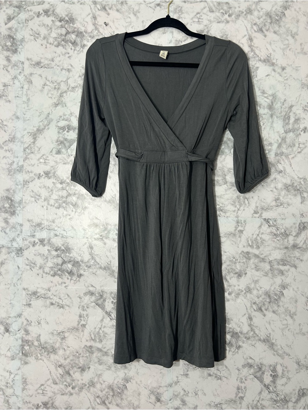 Old Navy Slate Gray Wrap-Style Midi Dress
59